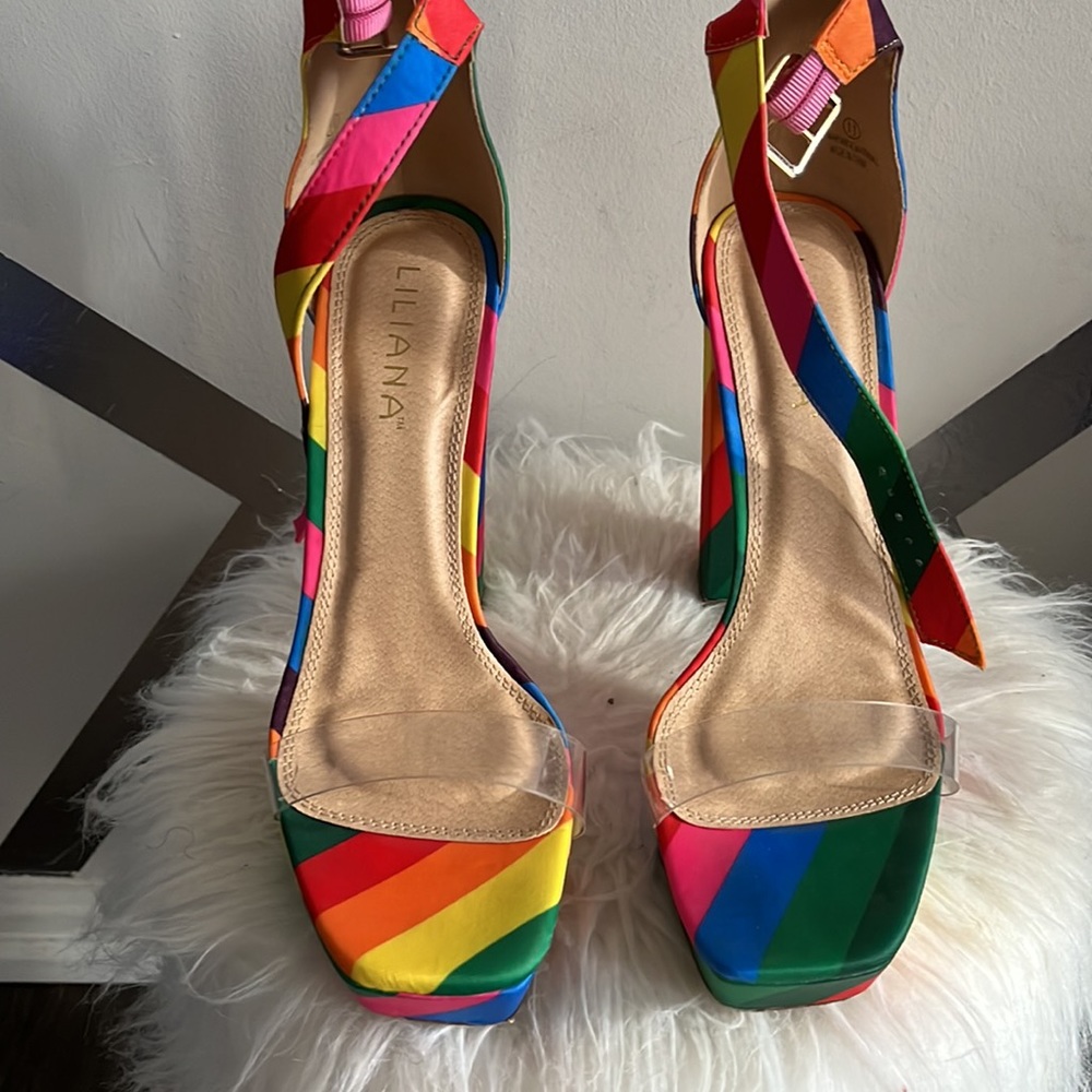 Rainbow platform heels